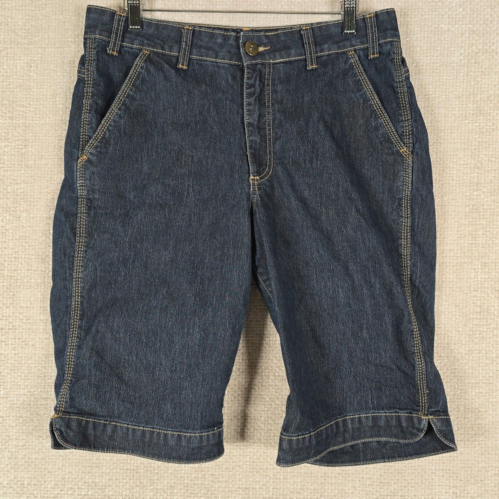 Riders by Lee Copper Womens Dark Wash Denim Bermuda Shorts Size 11M Stretch 32W
